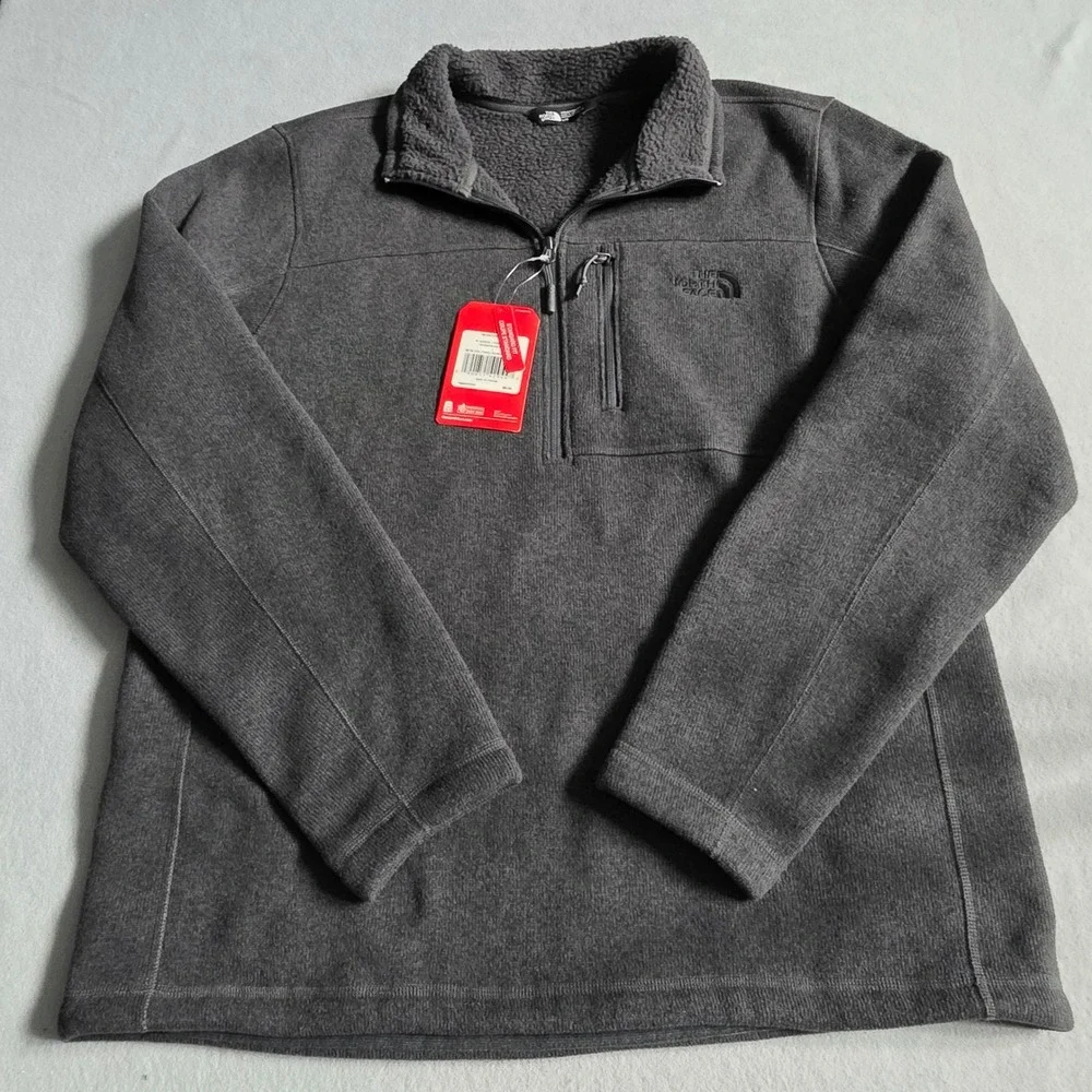 The North Face Mens Gordon Lyons 1/4 Zip Fleece Pullover Dark Grey Large